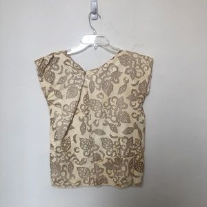 Embroidered Cut Leather Top